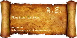 Musics Erika névjegykártya